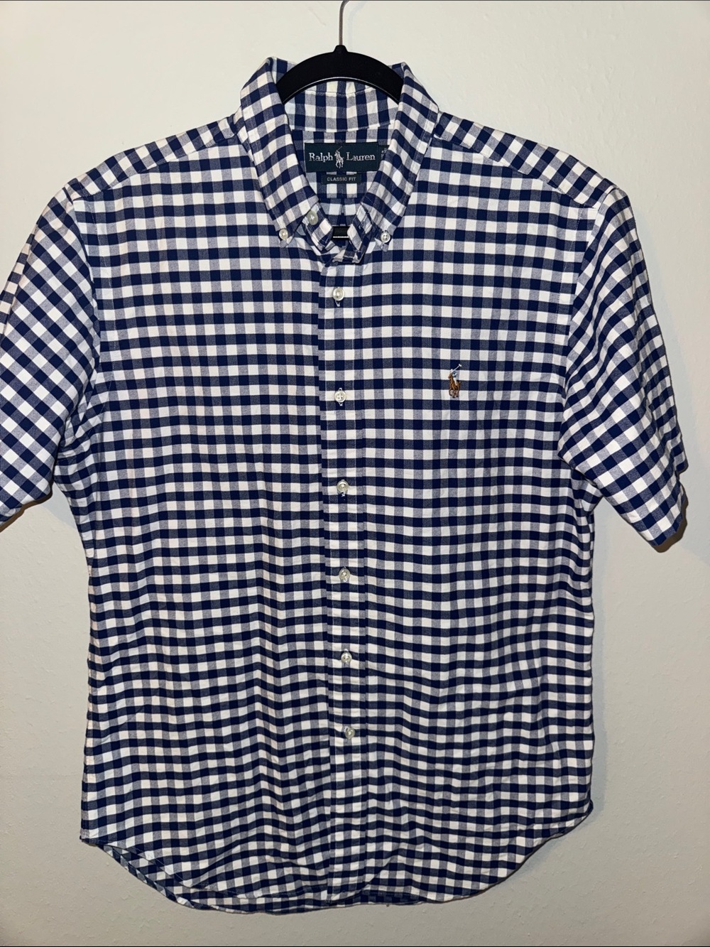 Ralph Lauren Classic Fit Men’s Gingham Button-Down Short Sleeve Shirt